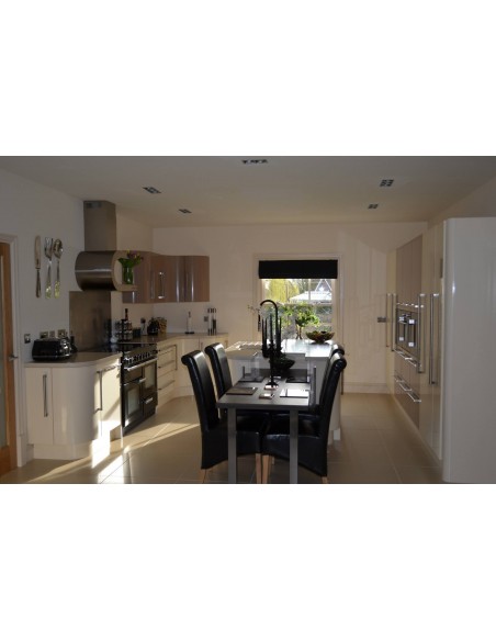 Cream & Cappuccino Gloss Kitchen. Spilsby, Lincolnshire