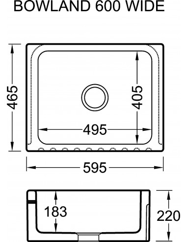 Shaws Bowland 600mm Butler Apron Front Fluted Kitchen Sink Ceramic SO600010