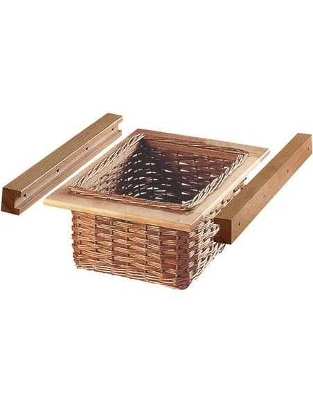 500mm Natural Wicker Basket & Wooden Beech Runner Single Display Set 54055016