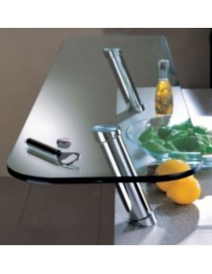Breakfast Bar Support Glass Glued Matt Chrome 20 Degree Zinc Alloy 50526433