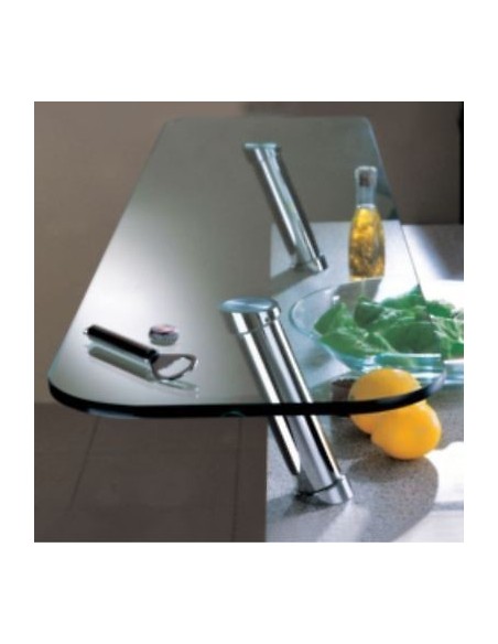 Breakfast Bar Support Glass Glued Matt Chrome 20 Degree Zinc Alloy 50526433
