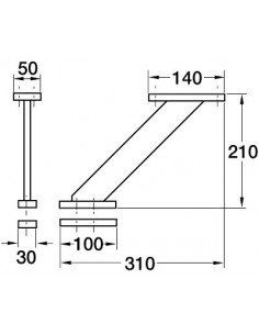 Inclined Breakfast Bar Support Worktop Mounting Matt Aluminium 50514933 2