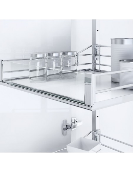 600mm Vauth-Sagel Larder Unit Complete Set 4 Sizes Glass/Chrome Baskets 