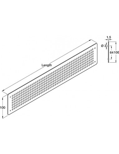 Stainless Steel Vent Grill 500x100mm 90Cm2 Airflow Circulation Startec 57541034