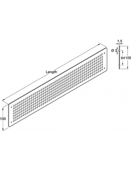 Stainless Steel Vent Grill 500x100mm 90Cm2 Airflow Circulation Startec 57541034