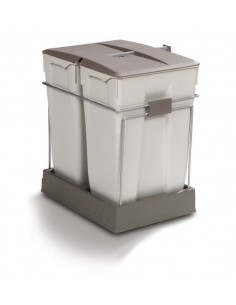 450mm Kitchen Waste Bin Large 70L Fixed Doors Double Containers 550GY 2