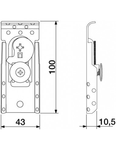 Koala Concealed Cabinet Hanger Screw Fix Zinc Steel Pair 29036920