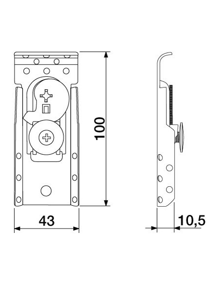 Koala Concealed Cabinet Hanger Screw Fix Zinc Steel Pair 29036920