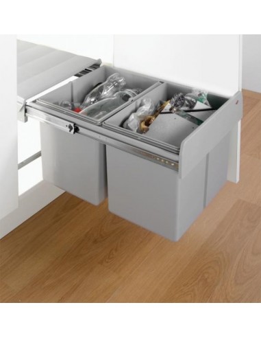 400mm Wesco Bio Double Kitchen Waste Bin Hinged Door 32L Base Mount 787811-85