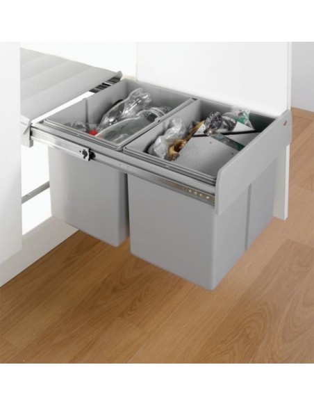 400mm Wesco Bio Double Kitchen Waste Bin Hinged Door 32L Base Mount 787811-85