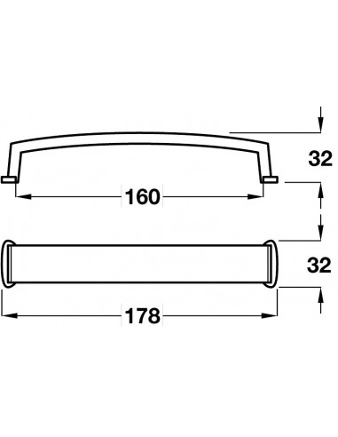 Leopold "D" Kitchen Door Handles 160mm Centres, Stainless Effect