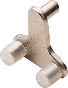 Glass Shelf Support Clamps Plug-In 5mm Hole Suits 6-8mm Nickel X10 28223716