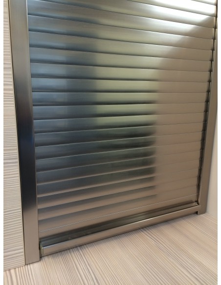 Tambour Door Kit 1450x400mm Metal Stainless Steel Vertical Shutter TMBF40