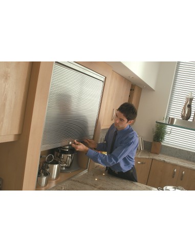 Premium Tambour Door 1210x500mm Stainless Effect Vertical Roller PREM12105