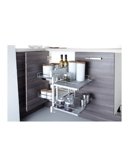 PHOYAL Corner Cabinet, Wooden Corner Storage Cabinet with USB and